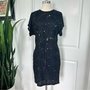 Vintage Stenay Silk Beaded Little Black Dress